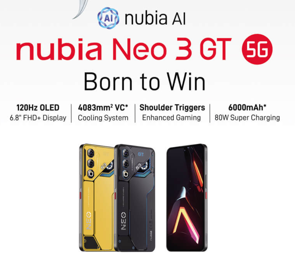 ZTE Nubia Neo 3 GT 2025 with Premium Gaming Performance – Special Introductory Offer Available! 2 ZTE Nubia Neo 3 GT 2025 Features