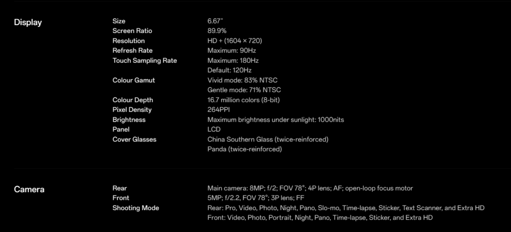 Oppo 5G Smartphone Display and Camera