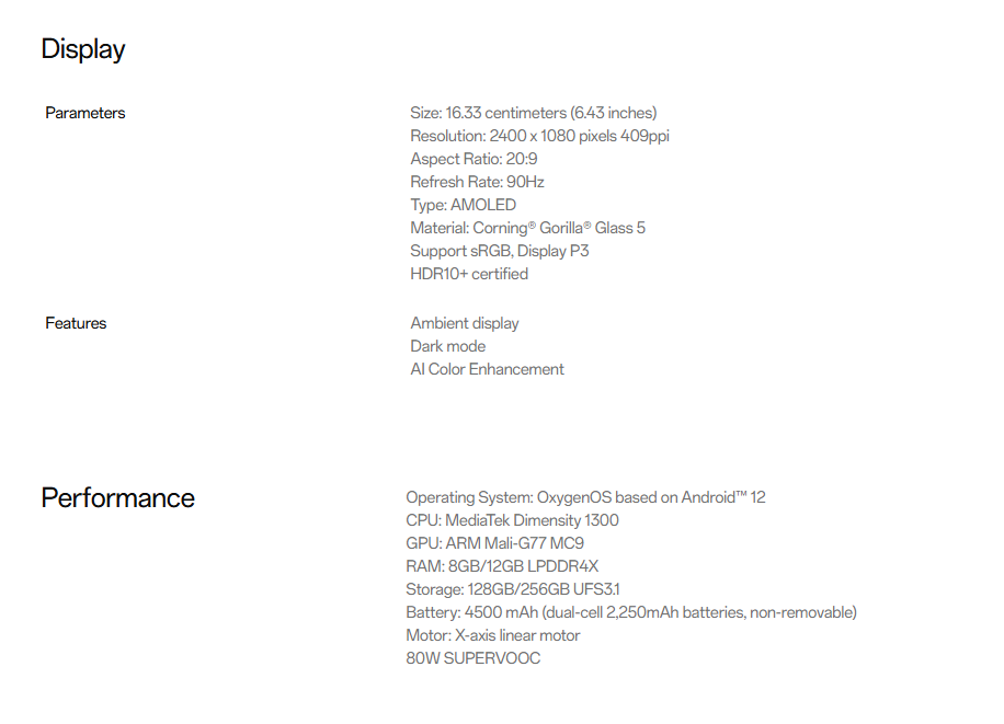 Display and Performance of OnePlus Nord 2T 5G
