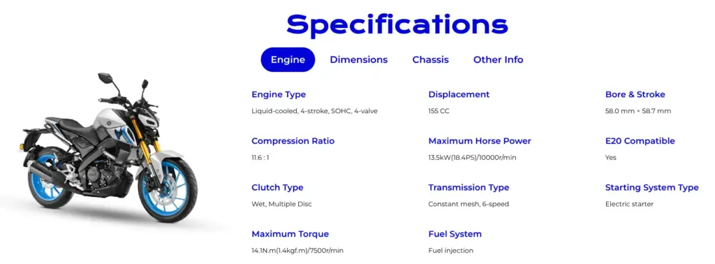 Yamaha MT-15 2025 Features