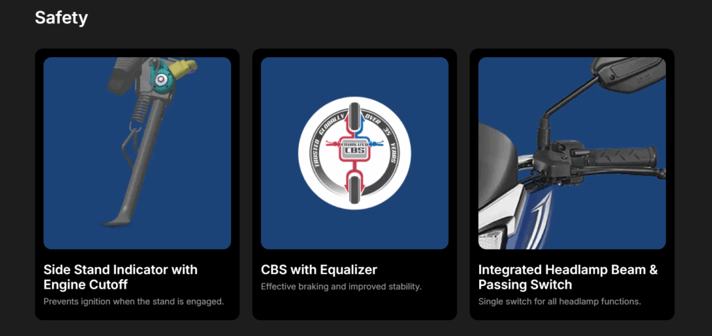 Honda Shine Launches with Premium Looks, 55km/L Mileage & 100km/h Top Speed – Bumper Deal Available Now! 2 Honda Shine Safety Features